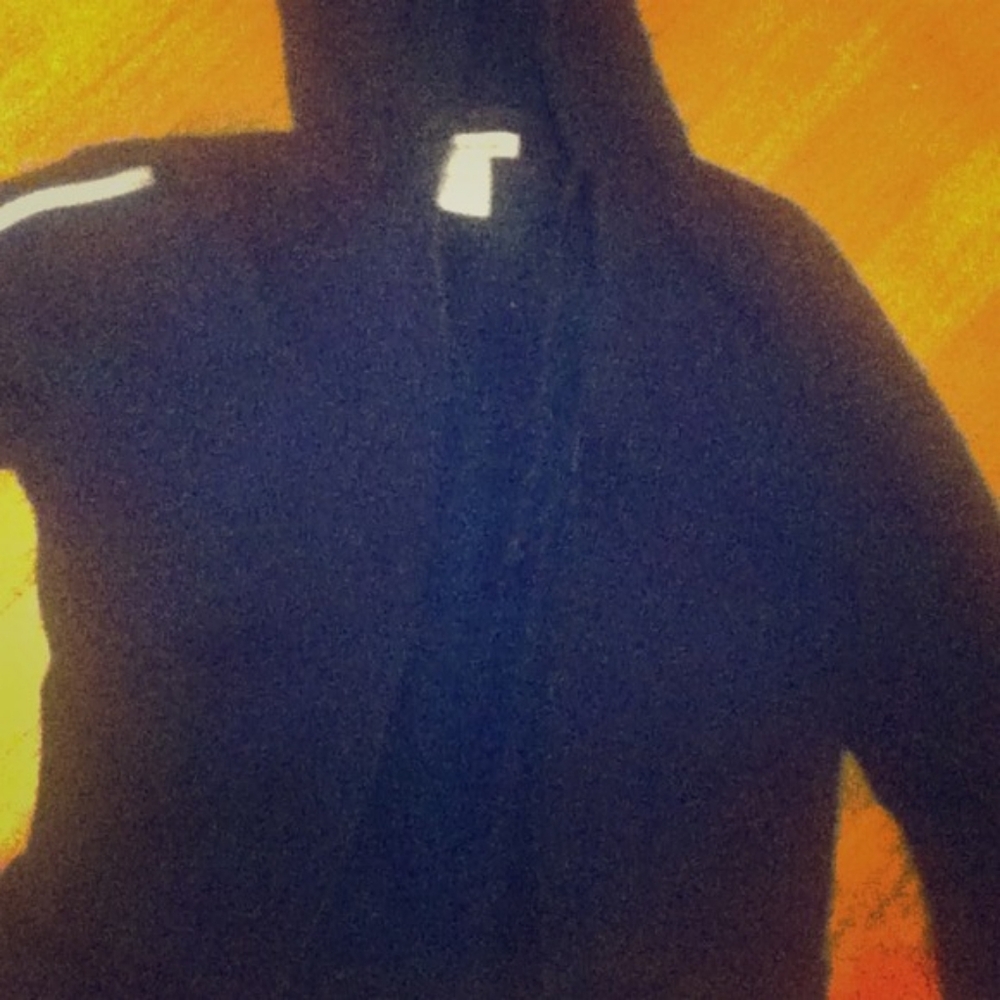 Navy blue sweatshirt.